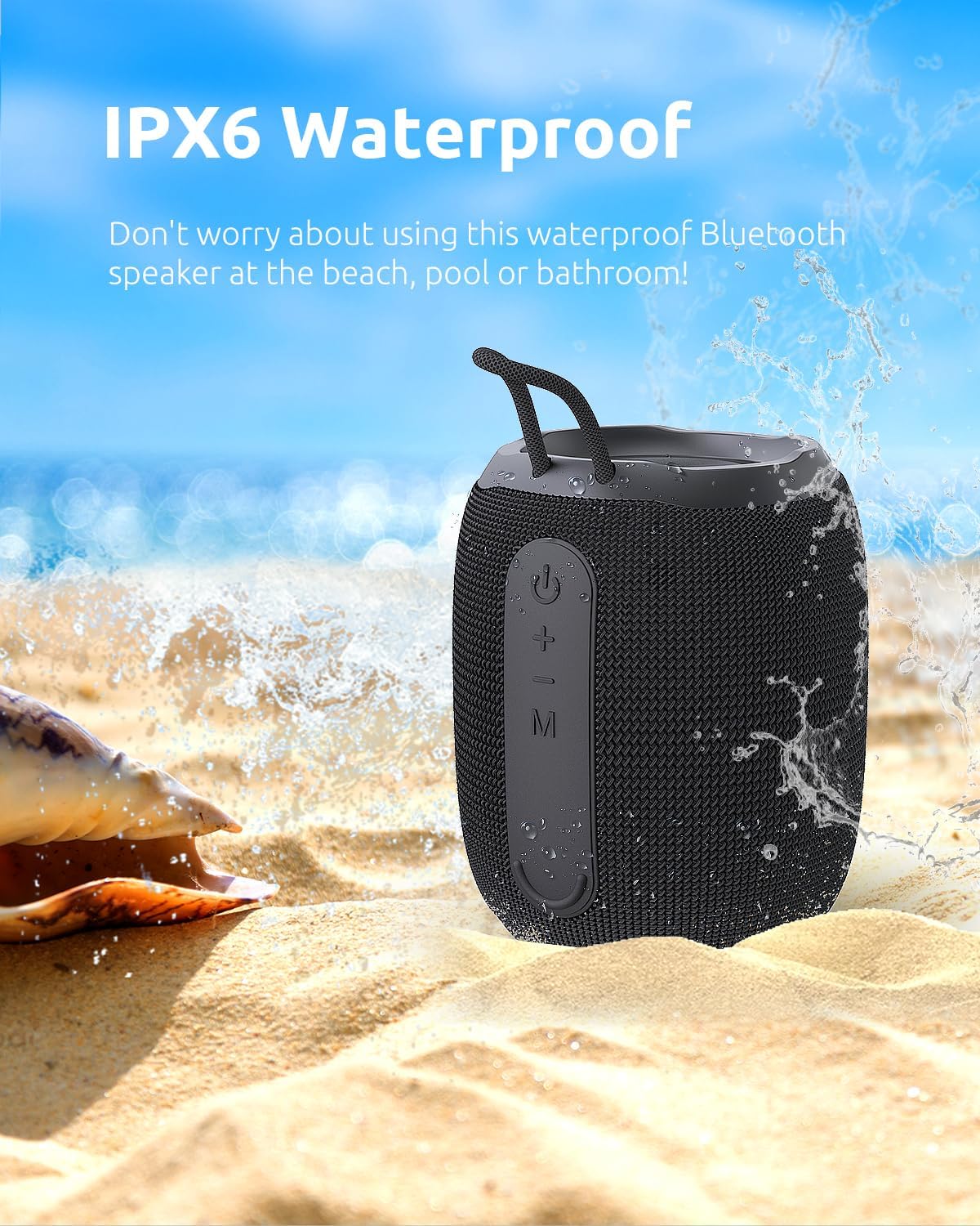 Robot RBT-H20 Portable Bluetooth Speaker with Clear Sound, Wireless Connectivity and Rechargeable Battery