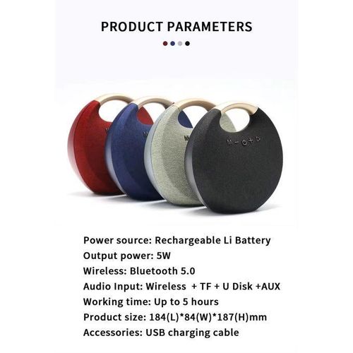 M1 Mini Portable Bluetooth Speaker with Clear Sound, Compact Design and Rechargeable Battery