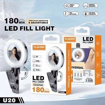 Plokama U20 LED Fill Light with Adjustable Brightness and Portable Design