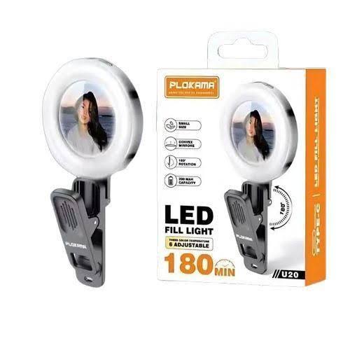 Plokama U20 LED Fill Light with Adjustable Brightness and Portable Design