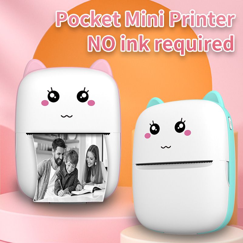 Portable Thermal Mini Printer with USB and Bluetooth Connectivity for Mobile Printing