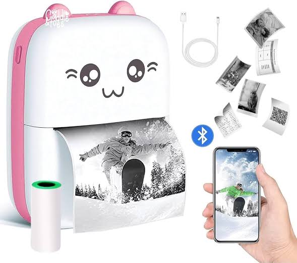 Portable Thermal Mini Printer with USB and Bluetooth Connectivity for Mobile Printing