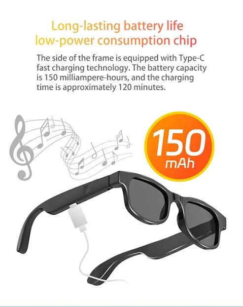 V2 Bluetooth Smart Glasses with Wireless Audio, Hands‑Free Calling and UV Protection