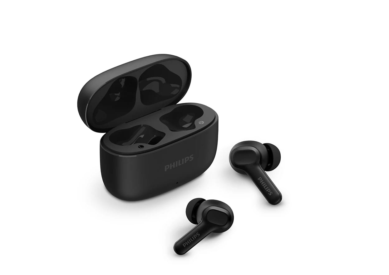 Phillips T1000 Wireless Bluetooth Pods with Charging Case, Touch Control and Clear Sound