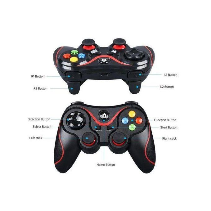 V8 Bluetooth Wireless Game Pad Controller with USB Charging, Phone Holder & Multi‑Platform Support
