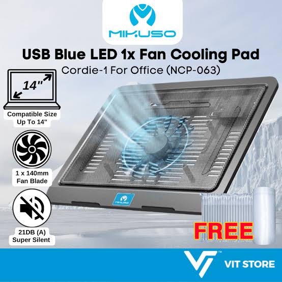 Cordie‑1 Notebook Cooling Pad with Dual Fans and Adjustable Stand