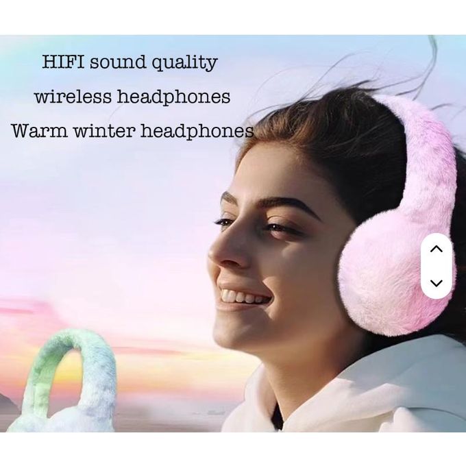 MSL-811 Fluffy Headsets – Over-Ear Wireless Headphones, Soft Plush Cushions, Bluetooth Connection, Comfortable & Stylish Design