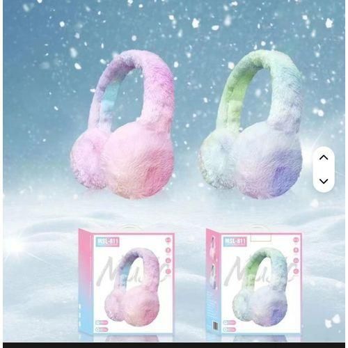 MSL-811 Fluffy Headsets – Over-Ear Wireless Headphones, Soft Plush Cushions, Bluetooth Connection, Comfortable & Stylish Design