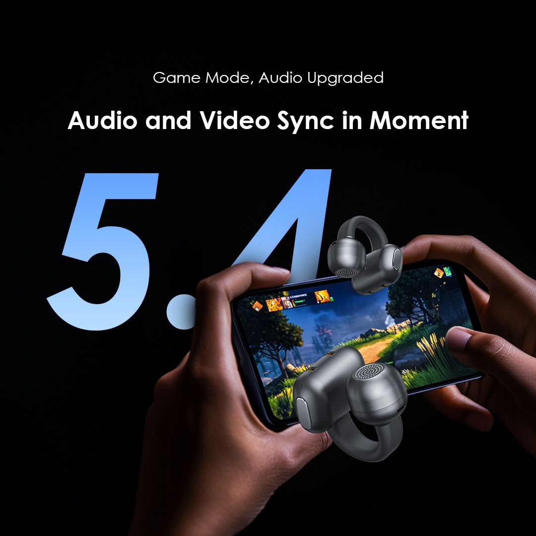 Oraimo Open Snap N Buds Clip-On Wireless Earbuds – Bluetooth Headset, Open-Ear Design, Touch Control, Compact Charging Case