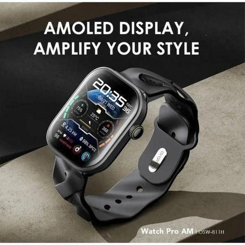 ORIGINAL⌚ Oraimo Watch Pro AM OSW-811H – Smart Meets Style! 🔥 🖥️ 1.85″ AMOLED Display – Vivid colors, ultra-clear visuals 💧 IP68 Water & Dust Resistant – Built tough for any adventure ❤️ Advanced