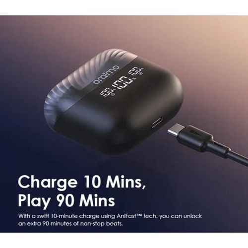 Oraimo AirBuds 4 OTW-340 – True Wireless Earbuds, 38h Playtime, ENC Noise Cancellation, Deep Bass, LED Display, Bluetooth 5.3, USB-C