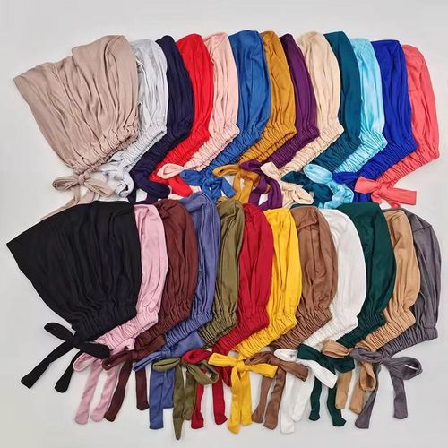 2025 New Soft Modal Muslim Turban Hat Inner Hijab Caps Islamic Underscarf Bonnet India Hats Female Headwrap Turbante Mujer