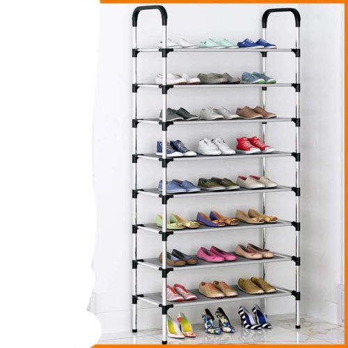 Black 8-Layer Shoerack (55×26×115cm)😶‍🌫️Maximize your storage space with this durable 8-layer shoe rack. Holds up to 24 pairs of shoes while taking up minimal space in your room.