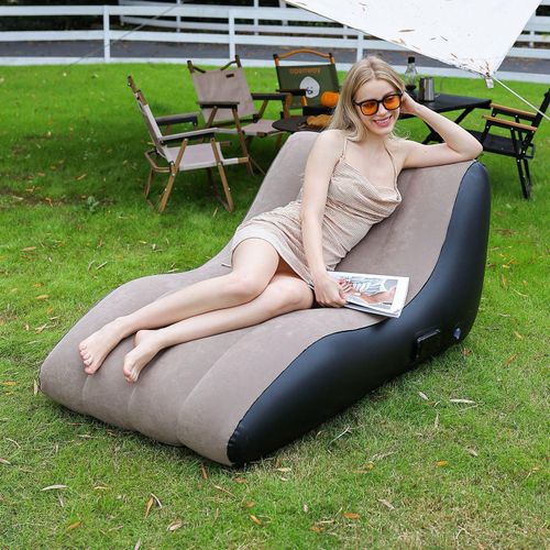 Inflatable Deck Chair , Inflatable Lounger Beach Air Sofa Chair Lazy Lounge Sofa for Indoor Living Room Bedroom, Outdoor Travel