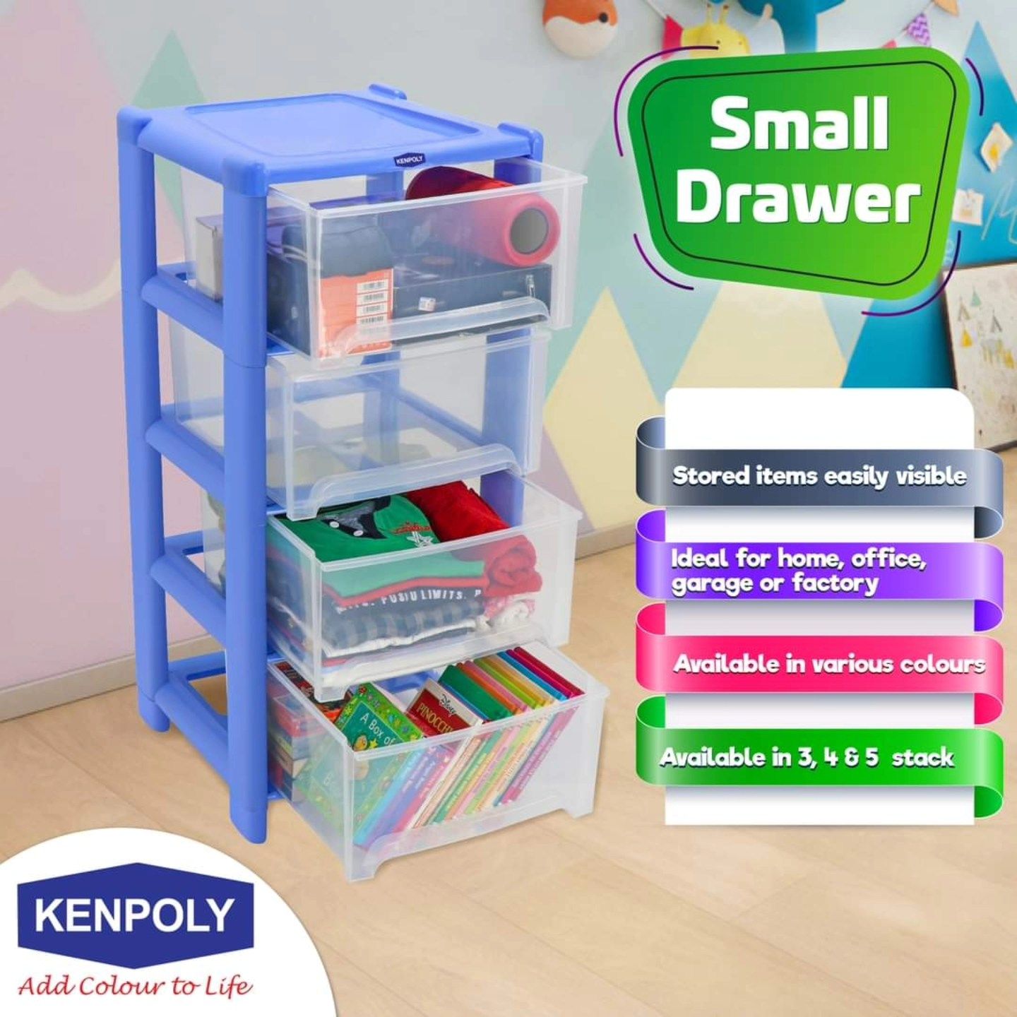 Kenpoly Small Multistore Drawer  Keep your space neat and organized with the Kenpoly Small Multistore Drawer, perfect for storing a variety of household, office, or cosmetic items.
