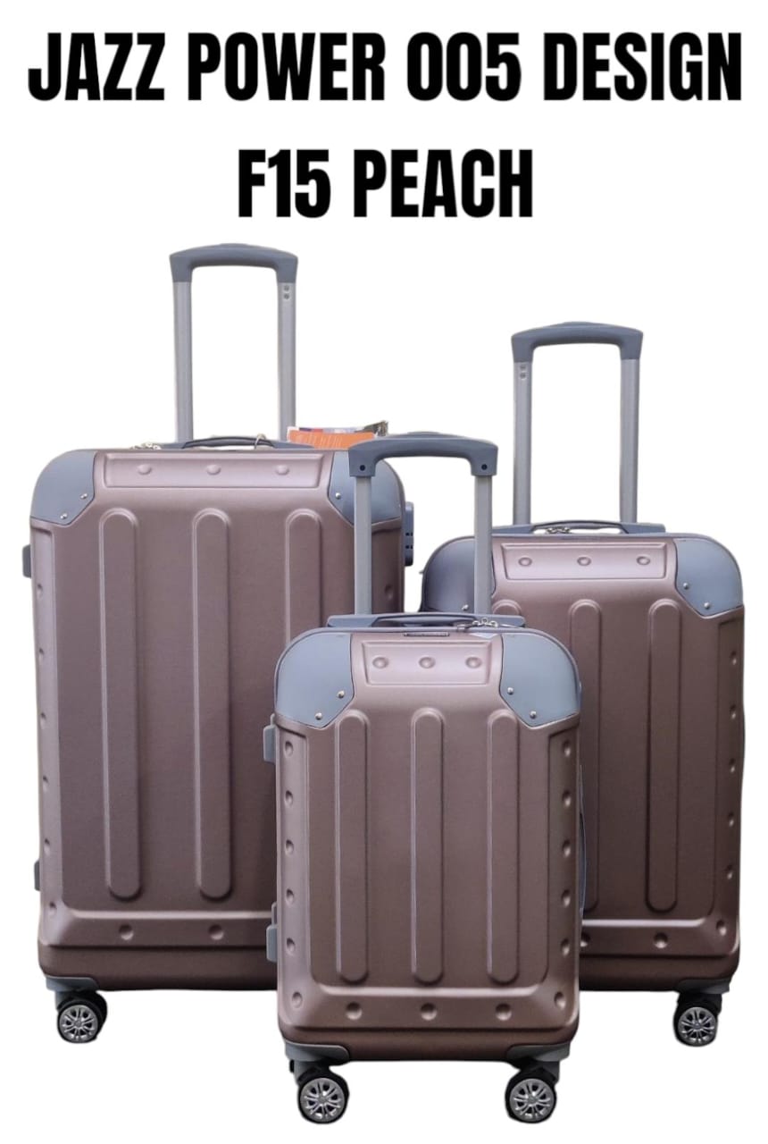 3pcs Set[ TRAVEL IN STYLE 🤩🤩✨ !!! ]Jazz Power 3-Piece Luggage Set – 005 Design F15 Sky Blue Hardcase Suitcases with 360° Spinner Wheels