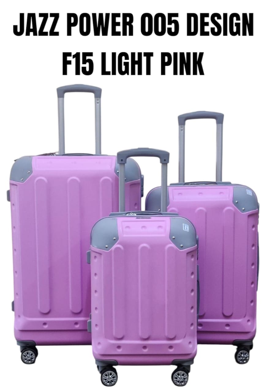 3pcs Set[ TRAVEL IN STYLE 🤩🤩✨ !!! ]Jazz Power 3-Piece Luggage Set – 005 Design F15 Sky Blue Hardcase Suitcases with 360° Spinner Wheels