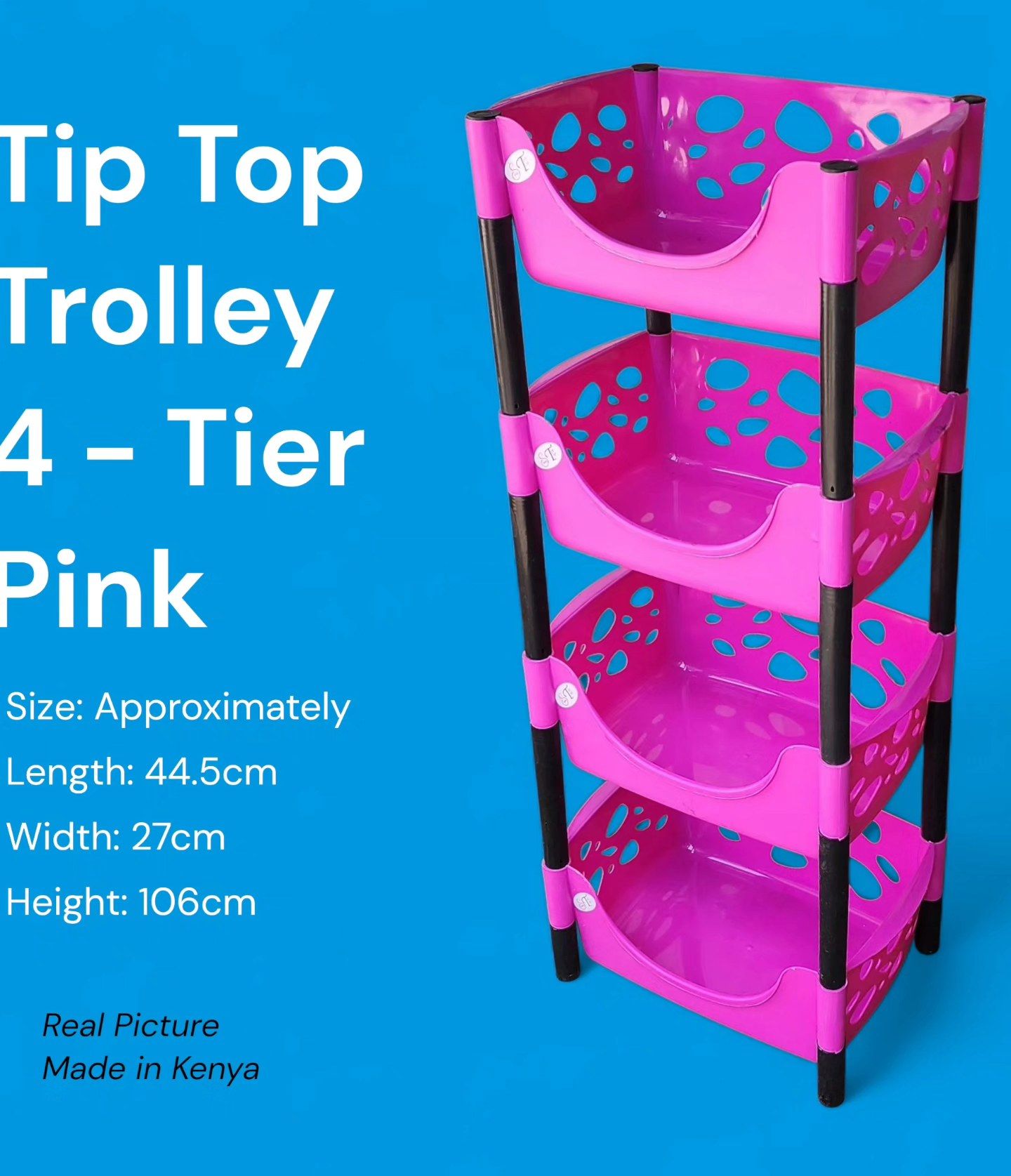 🤑🥑GRAB IT AT LOW PRICE+ ADDED OFFERS **🥑🌽 ] Brand New Very Quality Durable 🛒 Tip Top 4-Tier Storage Trolley ✅ Spacious & multi-purpose – perfect for kitchen (fruits, veggies, utensils)