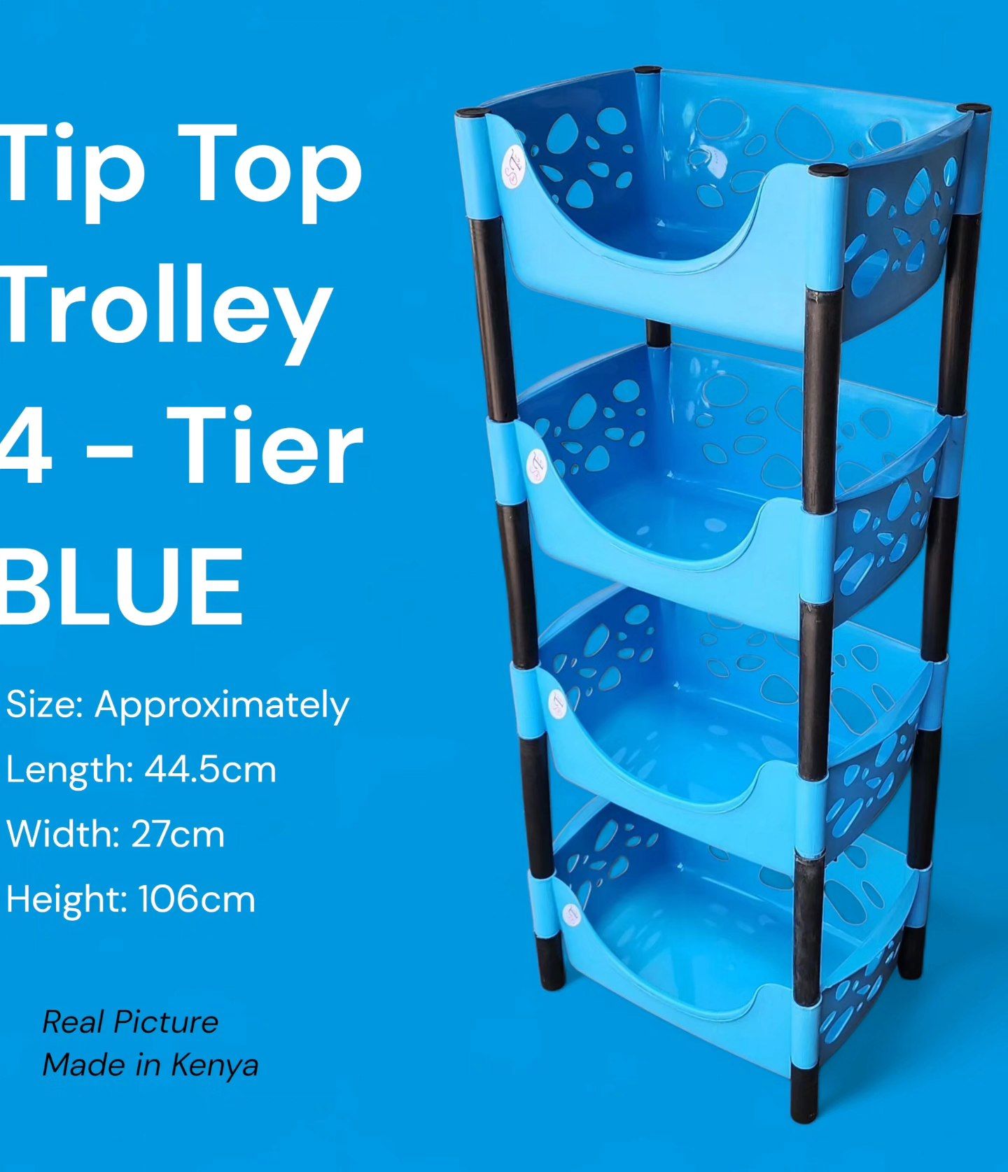 🤑🥑GRAB IT AT LOW PRICE+ ADDED OFFERS **🥑🌽 ] Brand New Very Quality Durable 🛒 Tip Top 4-Tier Storage Trolley ✅ Spacious & multi-purpose – perfect for kitchen (fruits, veggies, utensils)