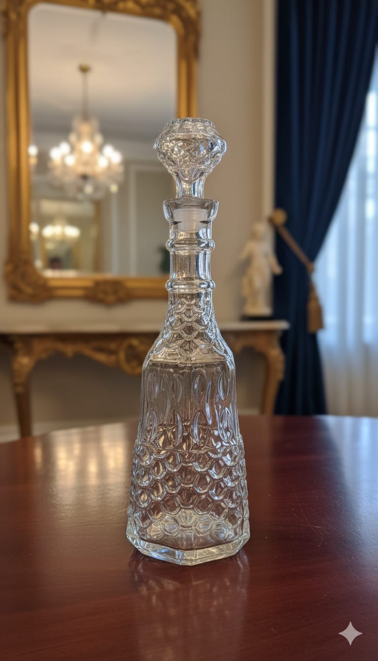 Luxury Long Neck Crystal Glass Decanter – Elegant Wine & Whiskey Serving Bottle (750ml)