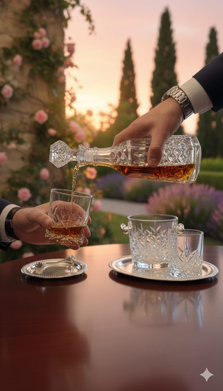 Luxury Long Neck Crystal Glass Decanter – Elegant Wine & Whiskey Serving Bottle (750ml)