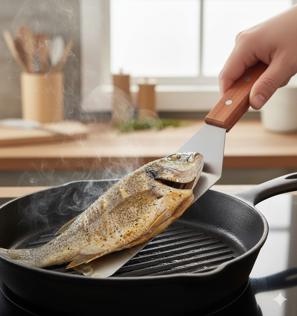 Heavy Duty Stainless Steel Chef Spatula – Professional Cooking & Grilling Turner