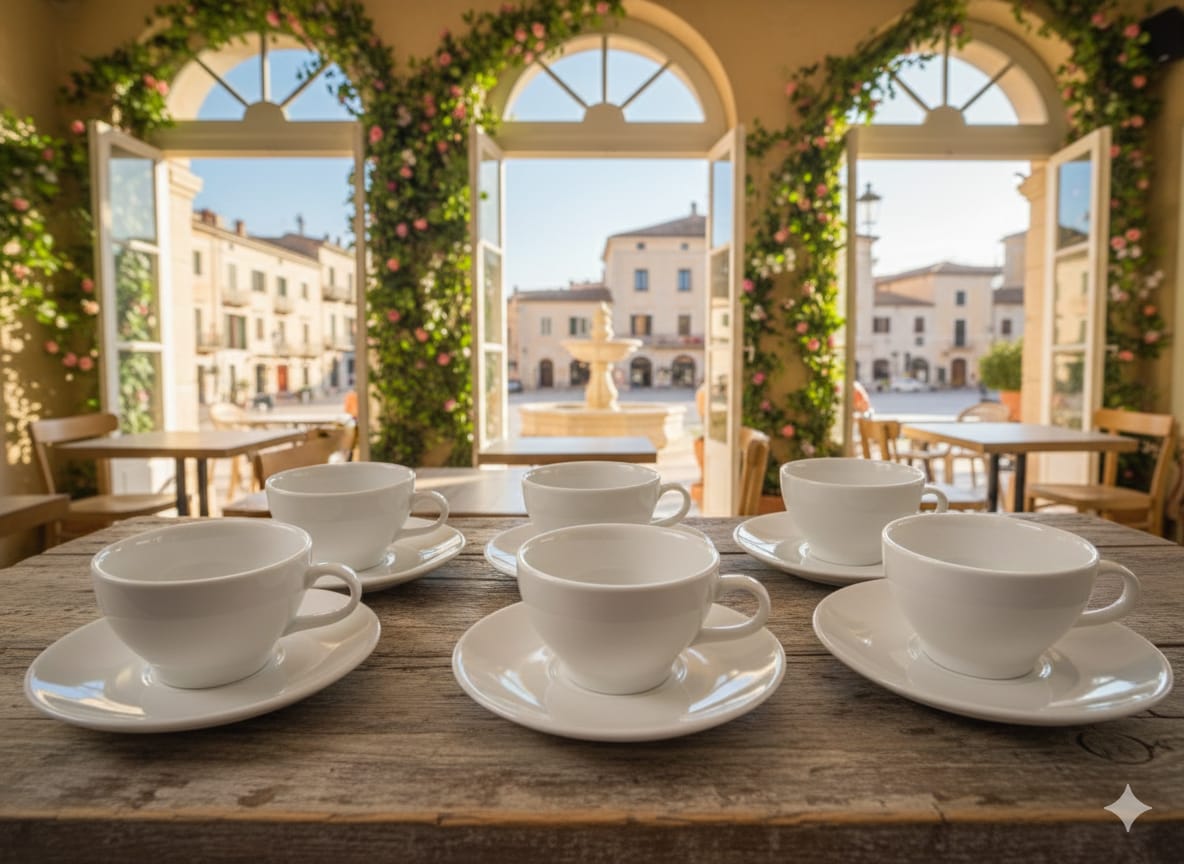 12PCS Set Small Cappuccino Cup and Saucer Set – Elegant Ceramic Coffee Cup