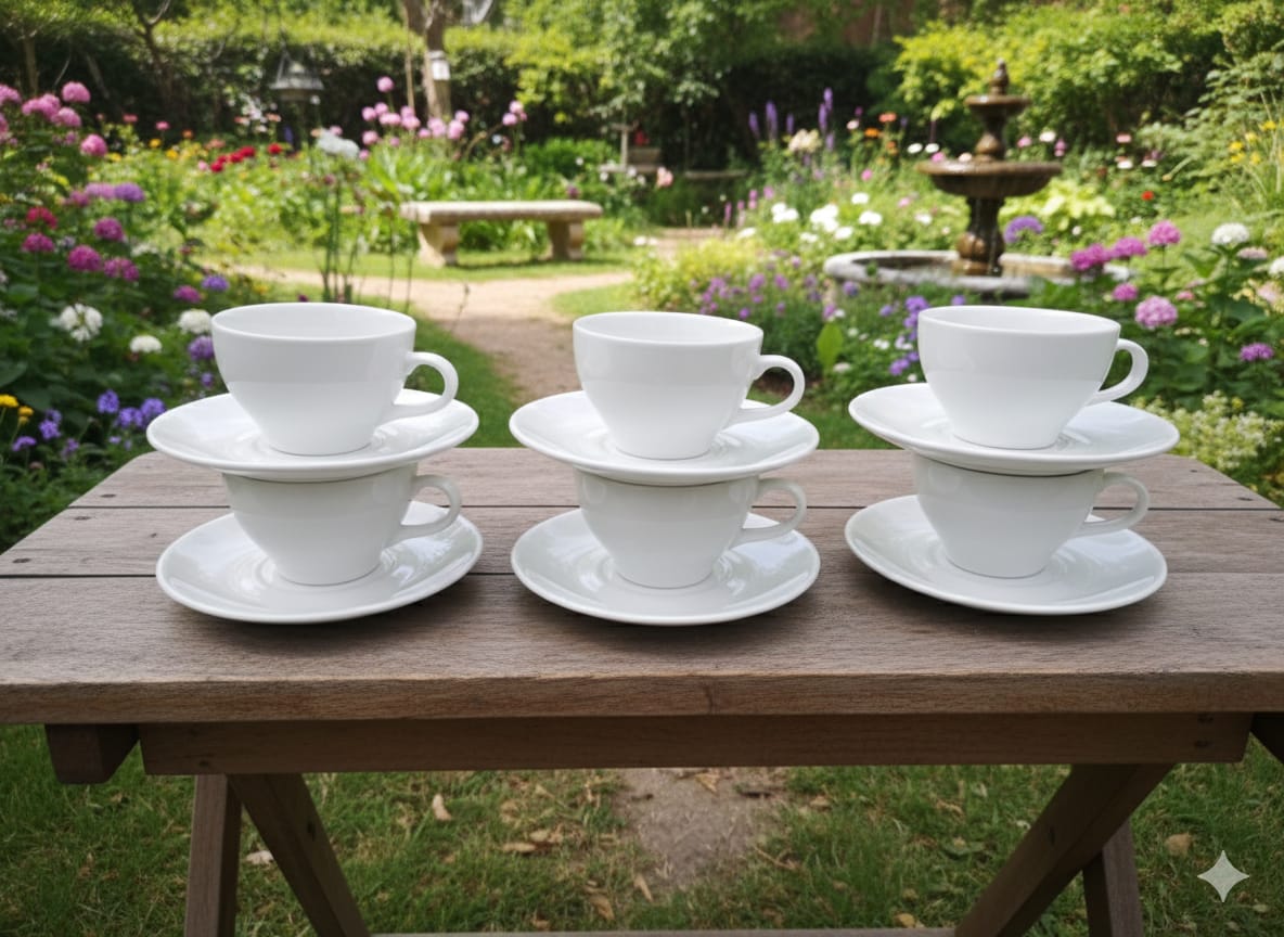 12PCS Set Small Cappuccino Cup and Saucer Set – Elegant Ceramic Coffee Cup