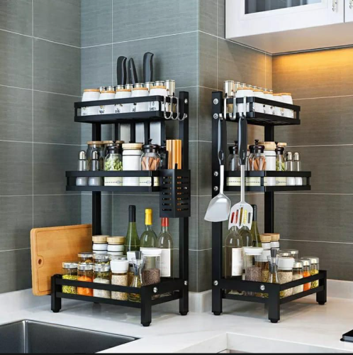 3-tier multi-functional bathroom /kitchen storage rack