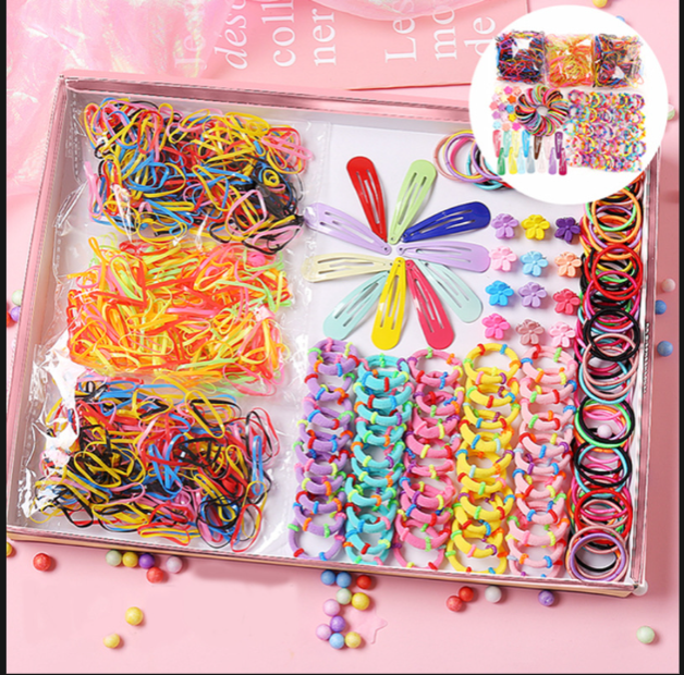 780Pcs Girls Colorful Hair Bands Set Nylon Elastic Rubber Accessories Children Ponytail Holder Scrunchies Baby Cute Headband