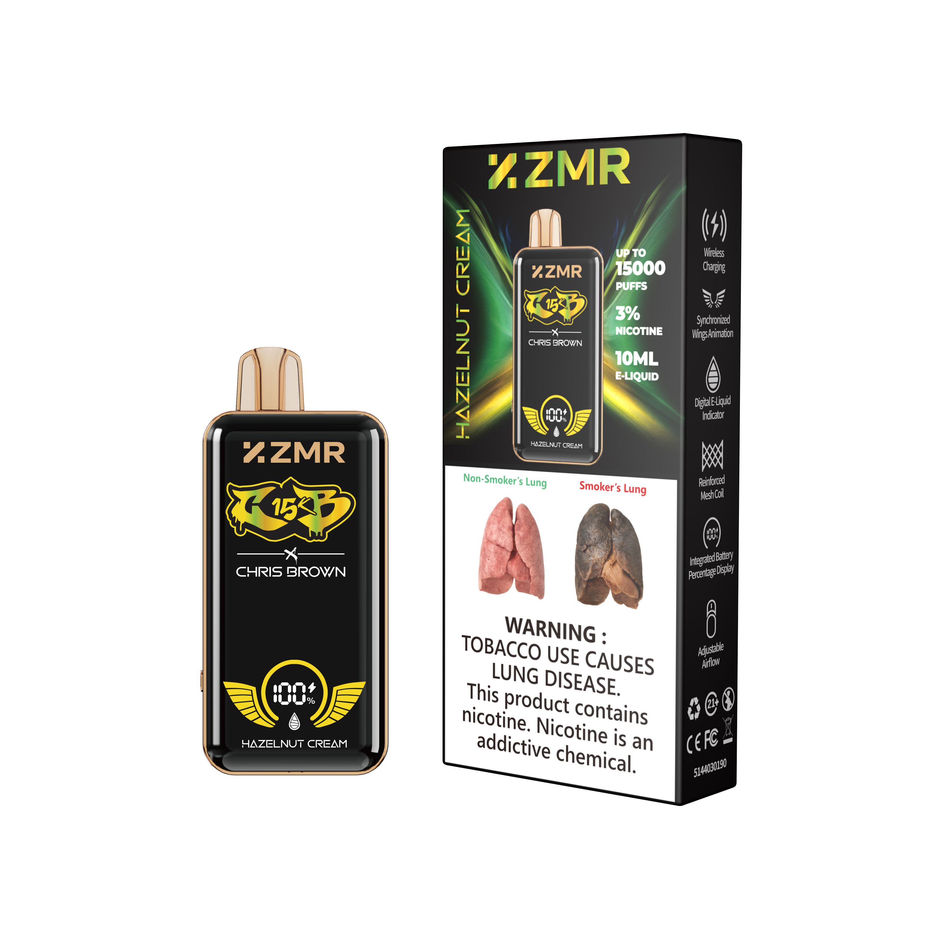 ZMR R15 Disposable Vape – 15000 Puffs Smart Display, Adjustable Airflow, Wireless Charging