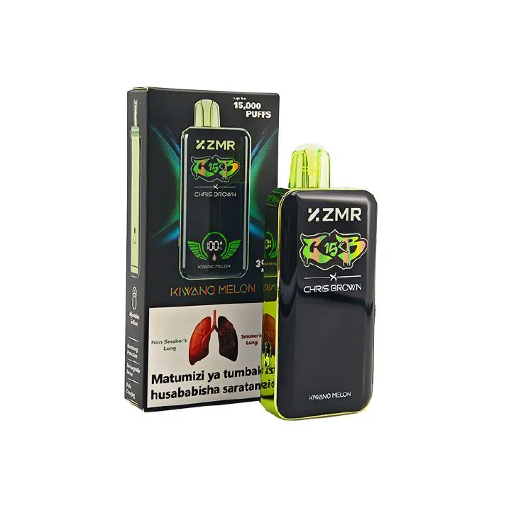 15000 Puffs ZMR R15 Kiwano Melon Flavor Disposable Vape – Smart Display, Adjustable Airflow, Wireless Charging