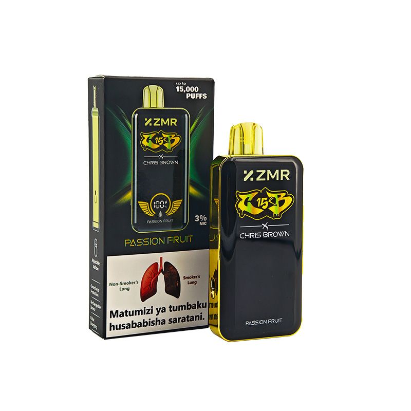 15000 Puffs ZMR R15 Passion Furit Flavor Disposable Vape – Smart Display, Adjustable Airflow, Wireless Charging