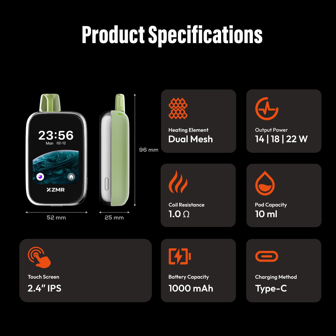 New Arrival!! 30K Puffs ZMR Touch Motor Blueberry Raspberry Smart Vape Kit — Smart Touchscreen, Intelligent Flavor Control and Long-Lasting Batter Fashion vape Nairobi Warehouse vape Shipping