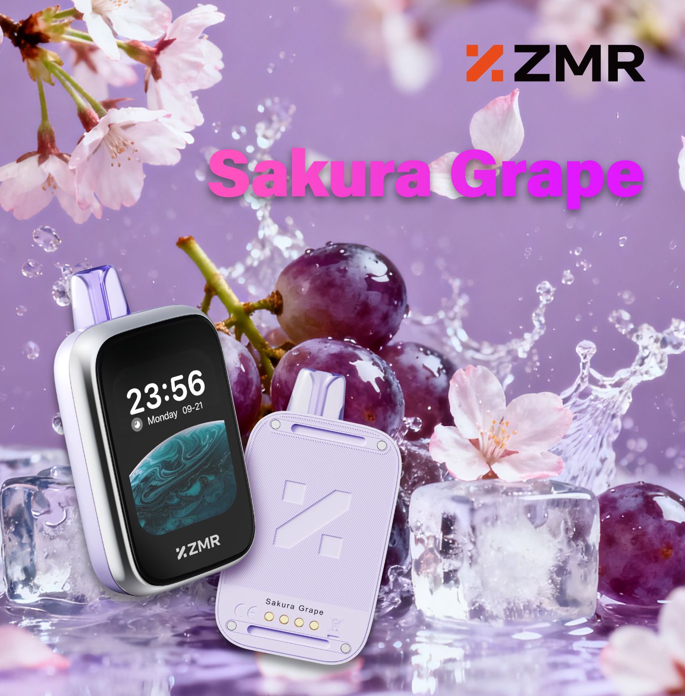 New Arrival!! 30K Puffs ZMR Touch Motor Sakura Grape Smart Vape Kit — Smart Touchscreen, Intelligent Flavor Control and Long-Lasting Batter Fashion vape Nairobi Warehouse vape Shipping
