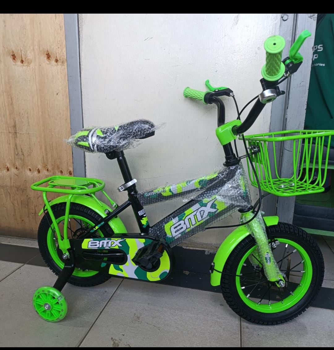 Kids BMX Bike with Training Wheels – Size 12, For Boys and Girls (Age 2 to 5 Years)