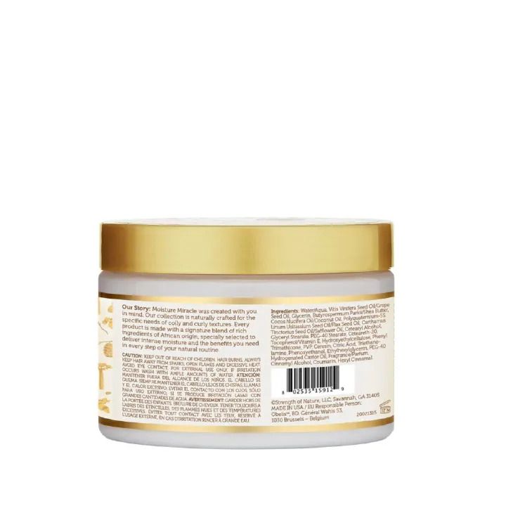 African Pride Moisture Miracle Shea Butter & Flaxseed Oil Curling Cream – Deep Moisture, Lasting Definition & Radiant Shine for Coily & Curly Hair.