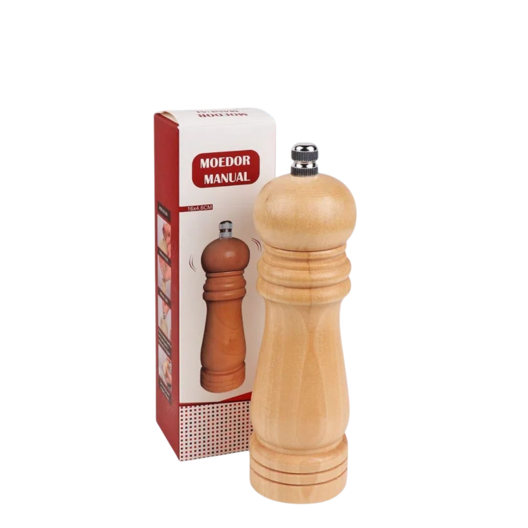 Wooden Salt & Pepper Grinder Set – Adjustable Ceramic Core Mill, Manual Spice Crusher