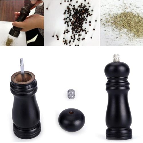 Wooden Salt & Pepper Grinder Set – Adjustable Ceramic Core Mill, Manual Spice Crusher