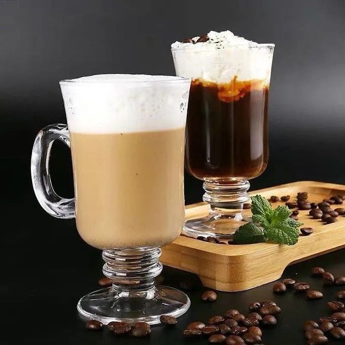 Heat-Resistant Thickened Transparent Irish Coffee Glass Cup with Handle | Premium Irish Glass Mug for Coffee, Tea & Hot Drinks