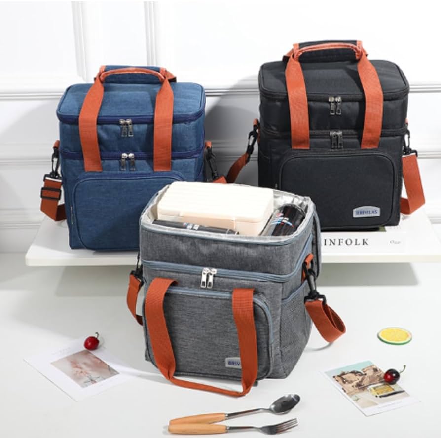 NEW Arrivals Brivilas branded 2 layer insulated food bag,large capacity ,leakproof and portable lunch bag