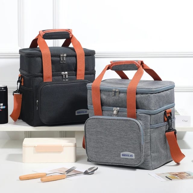 NEW Arrivals Brivilas branded 2 layer insulated food bag,large capacity ,leakproof and portable lunch bag