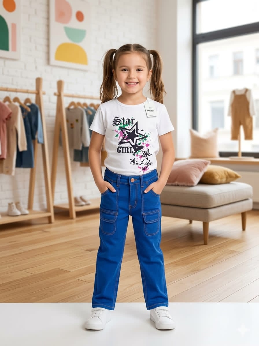 2 pcs FLASH SALE!!! Girls mummy jeans 2026 New Arivals ,grab your kids mummy jeans while the offers still exists,best and original one