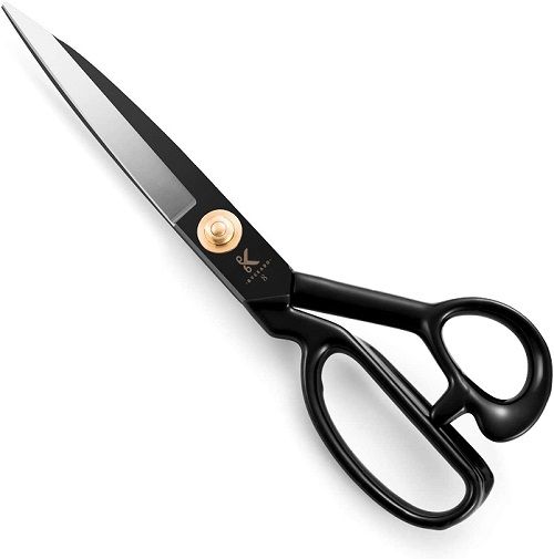 QUEEN KISS Tailors Scissors Premium Heavy Duty Cutting Tool Fabric Scissors, 9 Inch Tailor Scissor - Professional High Carbon Steel Black 9"