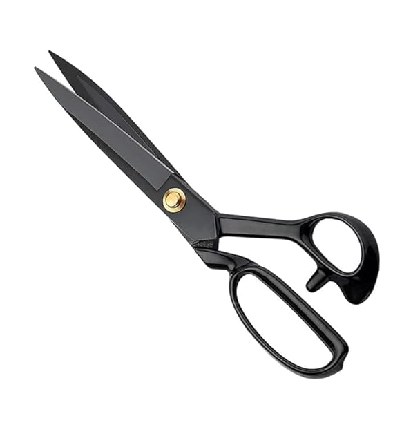 QUEEN KISS Tailors Scissors Premium Heavy Duty Cutting Tool Fabric Scissors, 10 Inch Tailor Scissor - Professional Tailor Shears with Strong Handle & Adjustable Brass Screw 10" Black