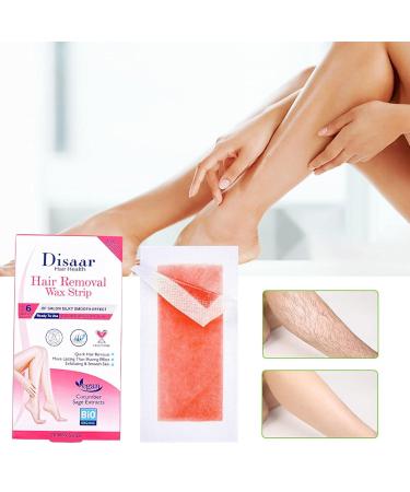 DISAAR BEAUTY Hair Removal Wax Strip Ready To Use Armpit, Leg, Arm & Bikini | Natural Plant Extract | 20PCS for Normal Skin (Vegan Cucumber & Sage Extracts)