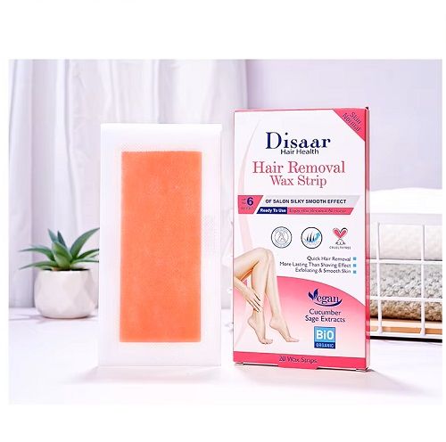 DISAAR BEAUTY Hair Removal Wax Strip Ready To Use Armpit, Leg, Arm & Bikini | Natural Plant Extract | 20PCS for Normal Skin (Vegan Cucumber & Sage Extracts)