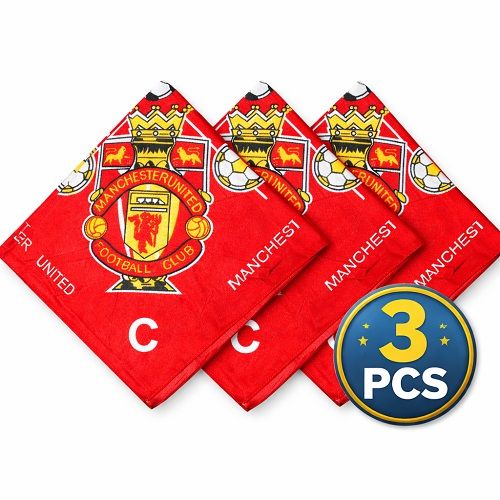 Manchester United Printed Bandana Headscarf for Men & Women Multi-Use Hair Cover, Face Mask & Neck Wrap Soft Breathable Fabric, Stylish Sports Design