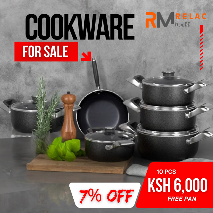 Jamespot 10PCS Non-Stick Concord Cookware Set (5 Pots + 5 Lids) – Sufuria Set with Free Frying Pan