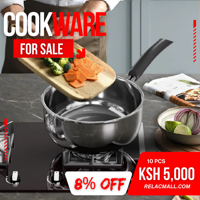 Jamespot 10PCS Stainless steel Pots Non Stick Sufuria Cookware Set Cooking Pots Sufuria 5pcs pots+5pcs lids